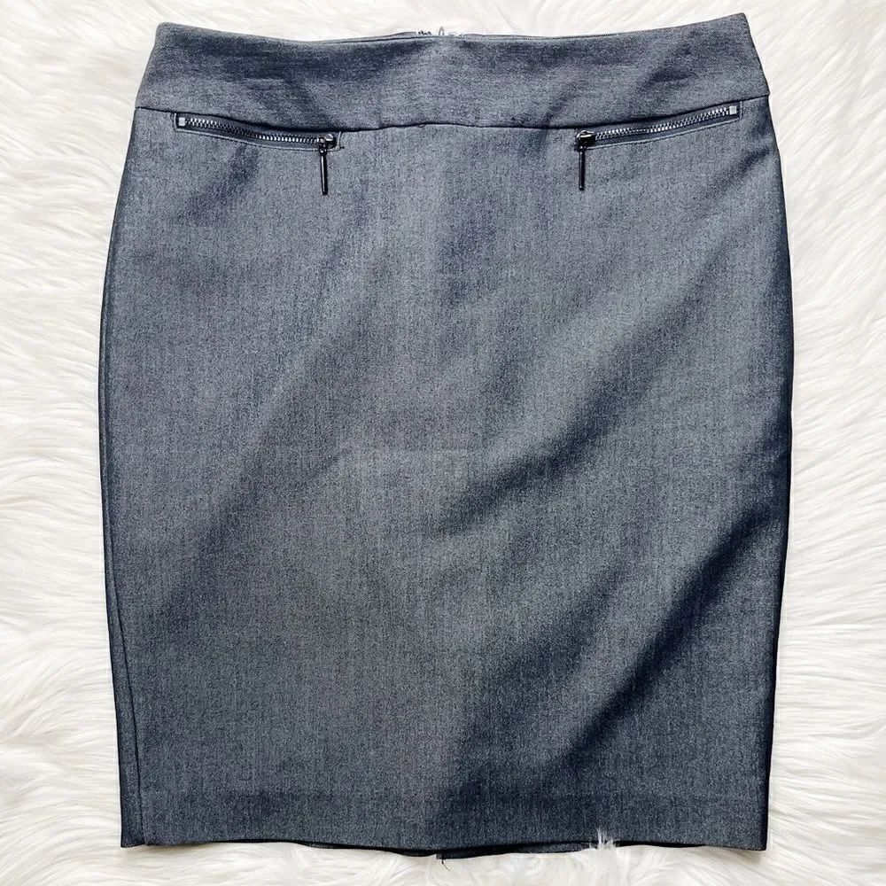 Calvin Klein Classic Stretch Pencil Skirt Dark Grey above Knee size 2